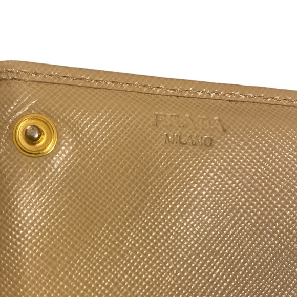Authentic PRADA Saffiano Metal Sabbia Wallet w/ Card of Authenticity- Box Incl. - Picture 5 of 8